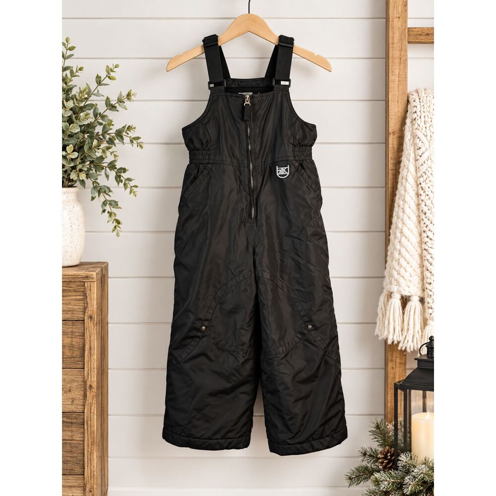ZeroXposur Kids Black Bib Overall Snow Pants Sz 4 Boys Girls Unisex Adjustable